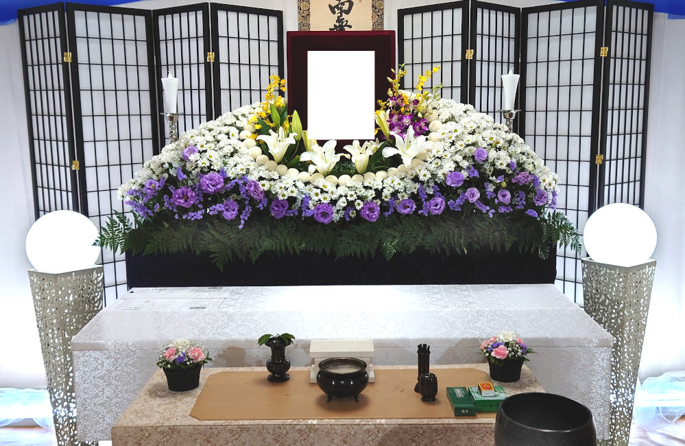 一日葬セットプラン30の祭壇(PC画像)