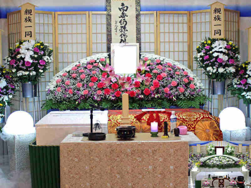 家族葬セットプラン40の祭壇(SP画像)